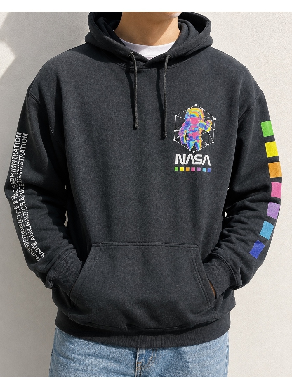 2XL NASA Hyper Space black graphic hoodie
